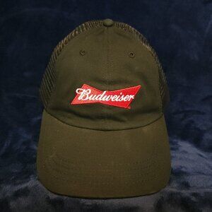 Budweiser Black and Red Snapback Adjustable Mesh Trucker Hat
